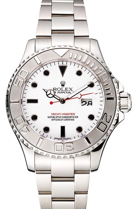 Good copy rolex watches White Case Yacht-Master Bracelet And Stainless Dial Steel Rolex 0522